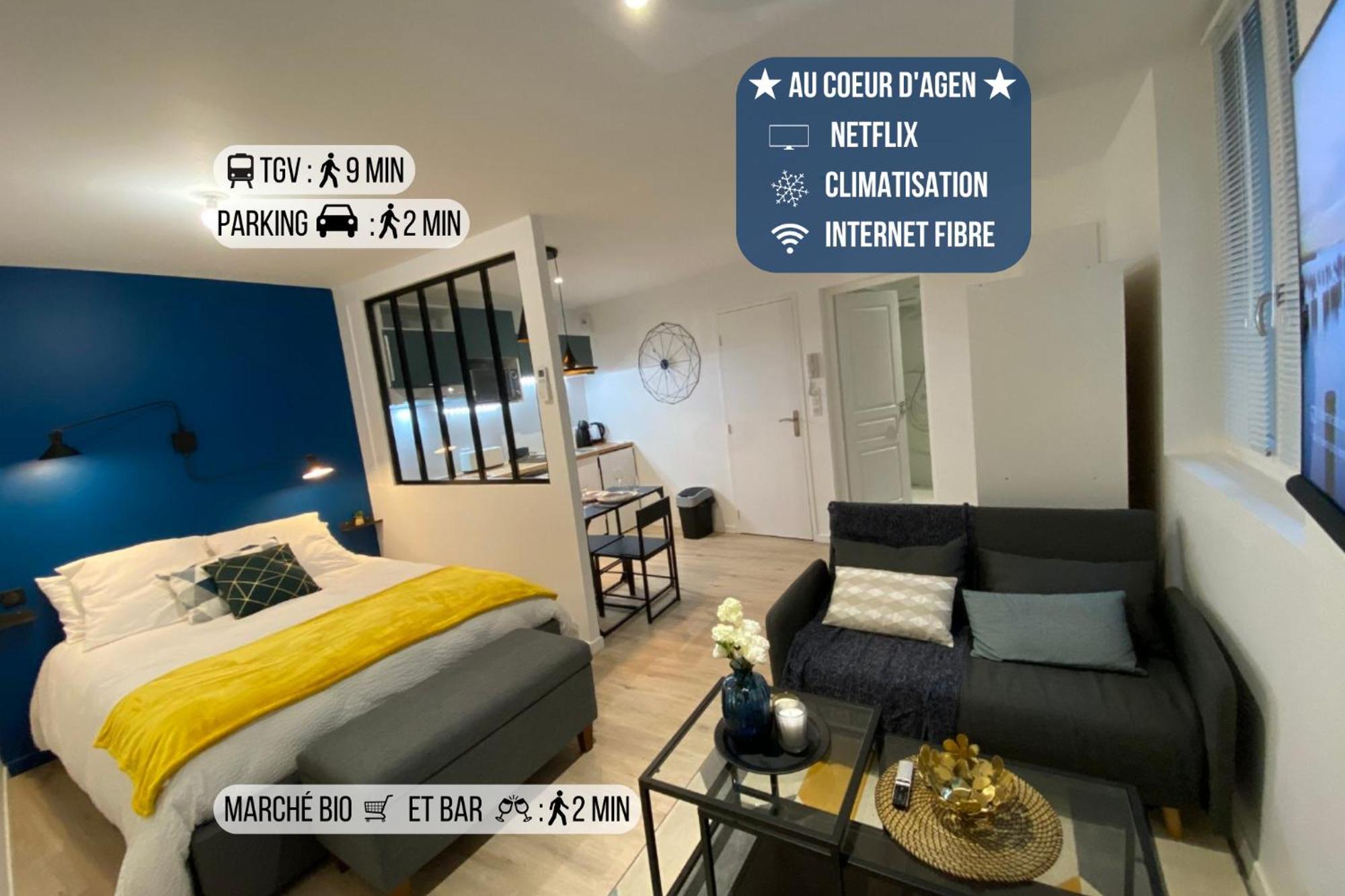 Le Standing - Au Coeur D'Agen - Self Checkin - Wifi - Netflix - Smart Tv - Luqs Fr Apartment Екстериор снимка